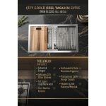 DEWİST Çift Gözlü 304 Çelik  Eviye Seti 84X48 cm / Özel Tasarım - Görsel 3